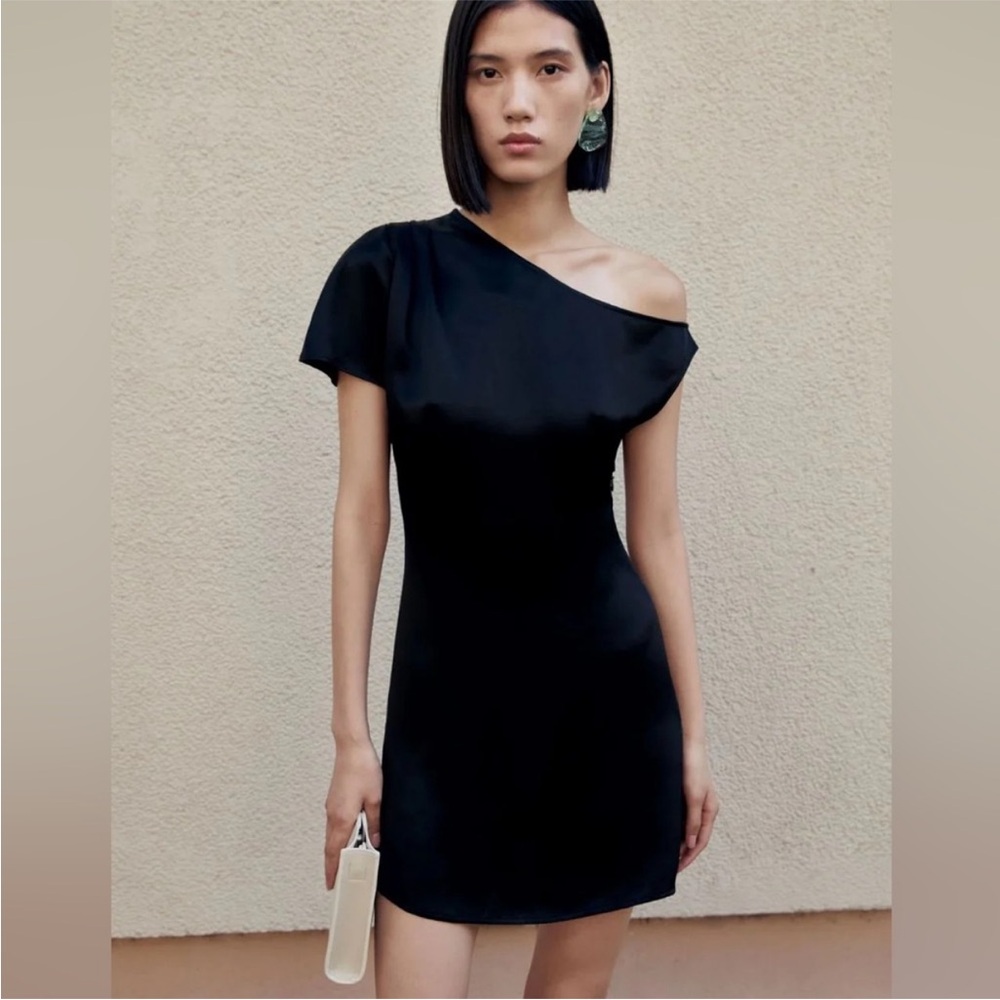 Anna Quan Avery Black One-Shoulder Dress NWOT